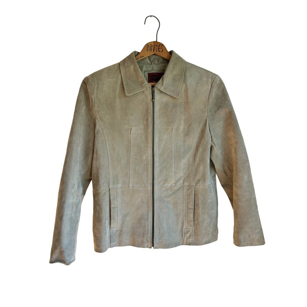 Reed Leather Sportswear Womens Leather Sport Coat Jacket Sage Green Size Medium‎